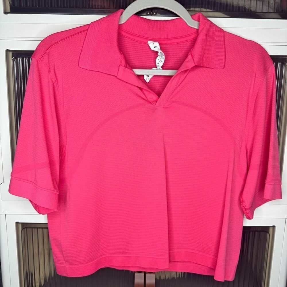 Lululemon Swiftly Tech Relaxed-Fit Polo Shirt, Lip Gloss / Lip Gloss, EUC, Sz6 - Picture 4 of 6